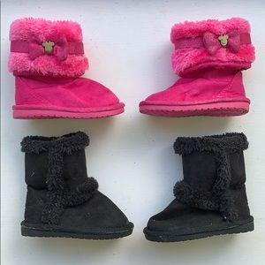 🔥3/$30 Baby Girl Size 2 Boots Pink & Black Ankle